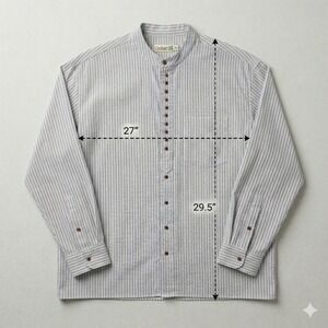 Civilian Weavers of Ireland Mens Irish Grandfather Button Shirt XL 100% Cotton